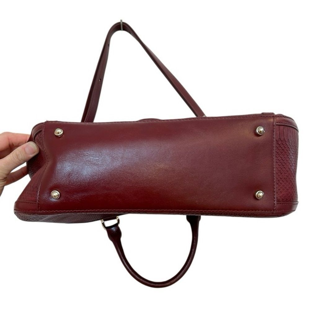 Brahmin Burgundy Red Python Raelynn Satchel Shoulder Bag - Picture 8 of 15